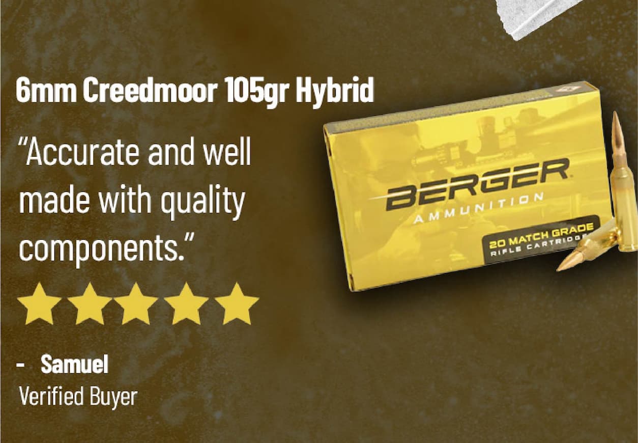 6mm Creedmoor 105gr Hybrid - "Accurate and well made with quality components." - Samuel, verified buyer