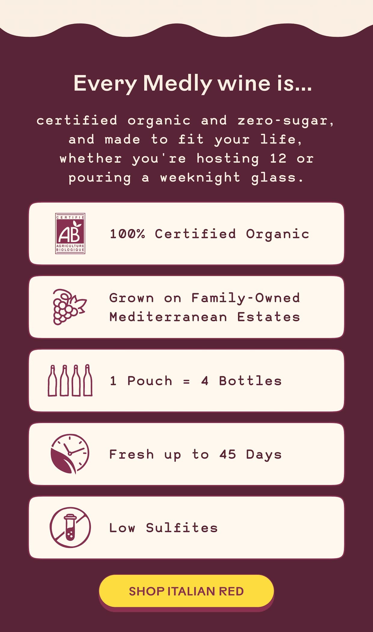 Every Medly wine is... 