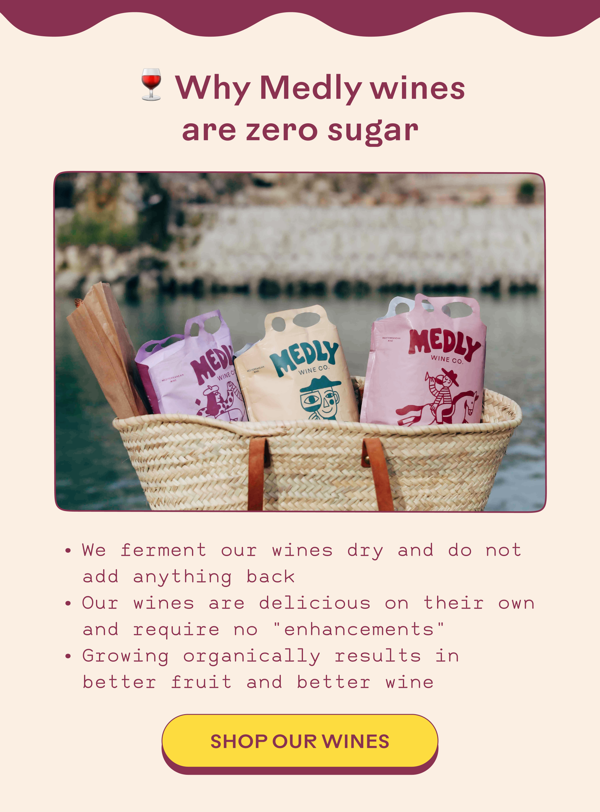 Medly wines are zero sugar