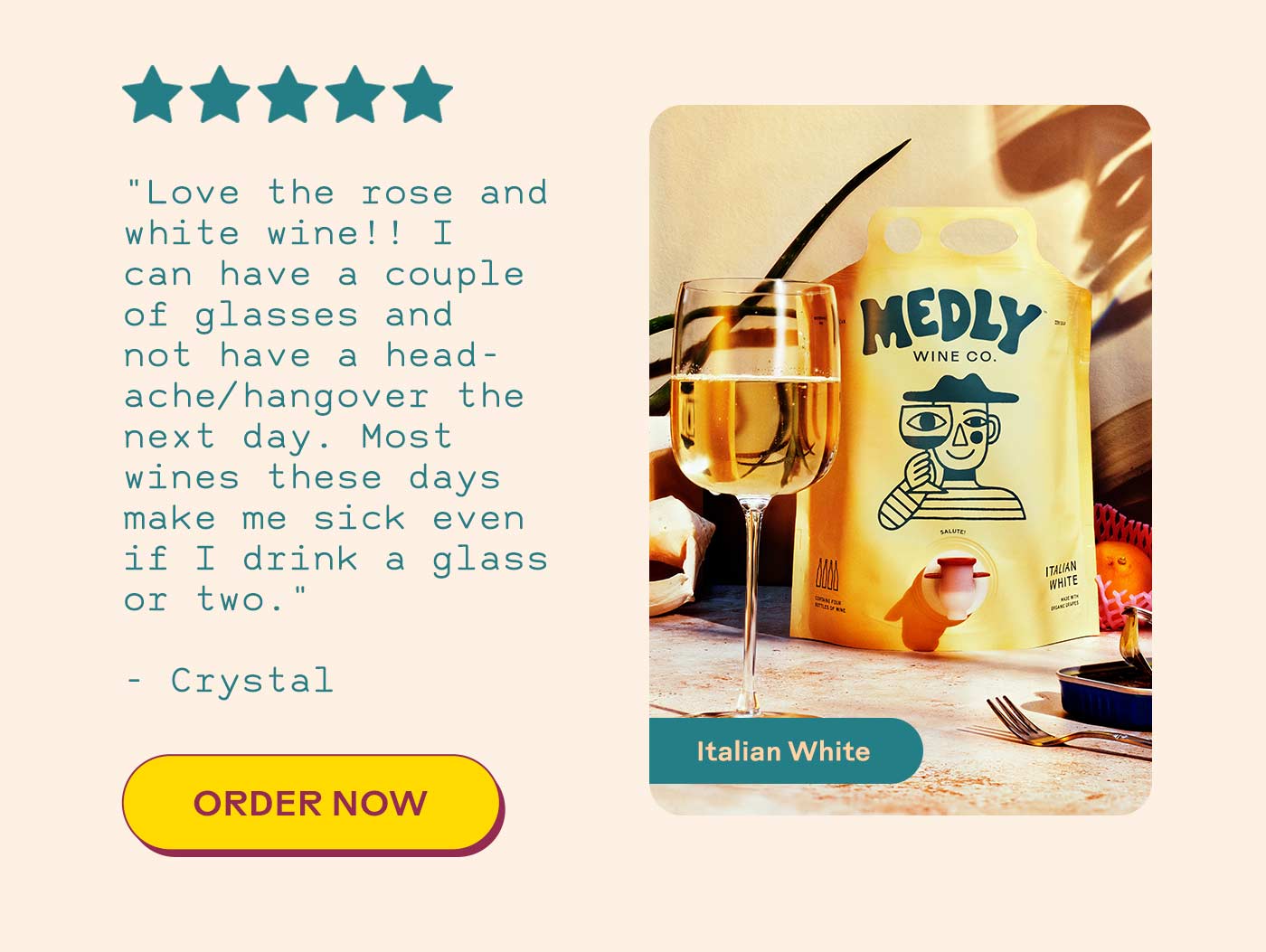 "Love the rose and white wine!!"