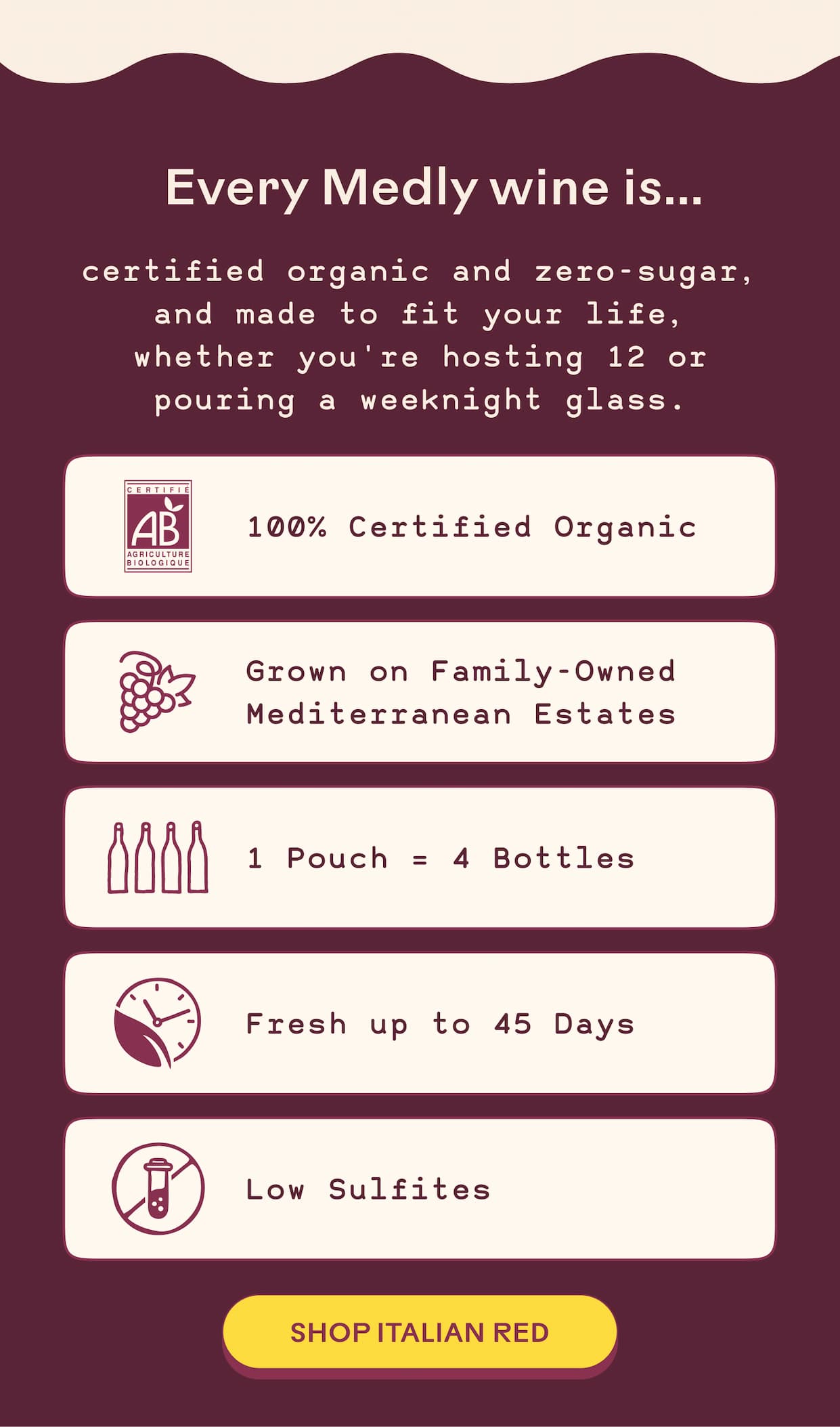 Every Medly wine is... 