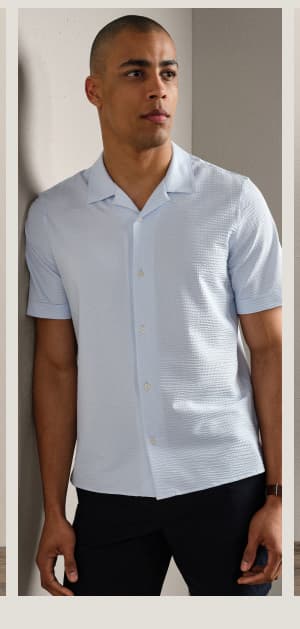 Commuter® Seersucker Camp Collar Shirt
