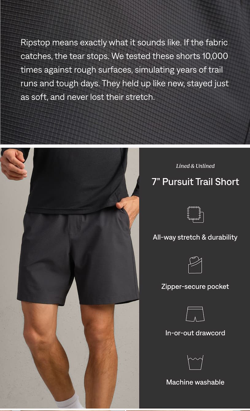 7" Pursuit Trail Short - Features