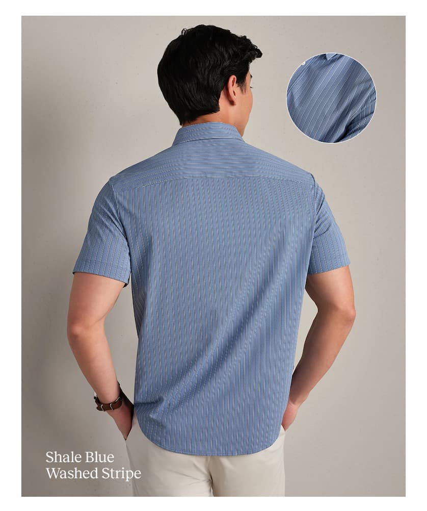 Shale Blue Washed Stripe