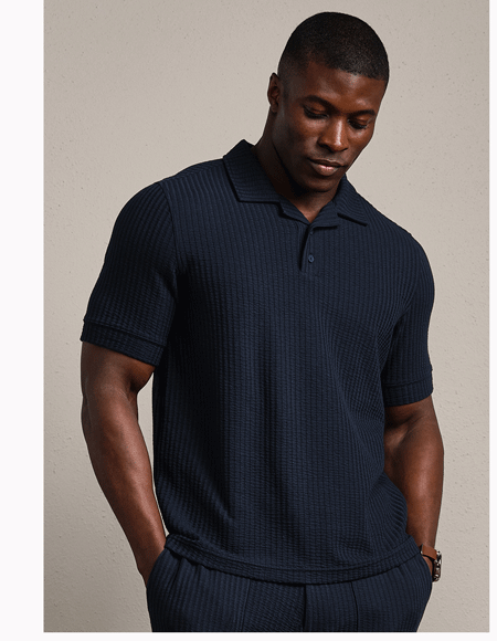 Casual Seersucker Polo