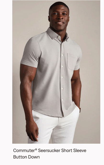 Commuter® Seersucker Short Sleeve Button Down