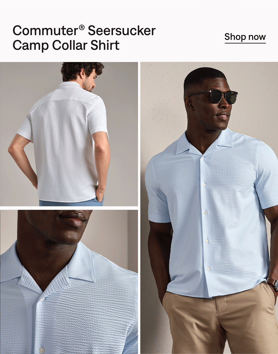 Commuter® Seersucker Camp Collar Shirt - Classic
