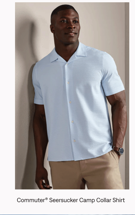 Commuter® Seersucker Camp Collar Shirt - Classic