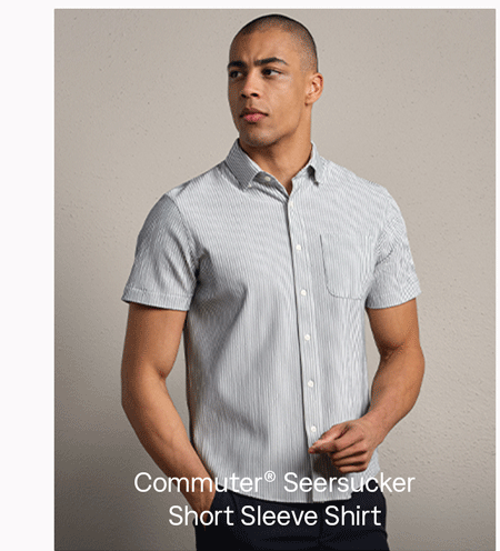 Commuter® Seersucker Short Sleeve Button Down
