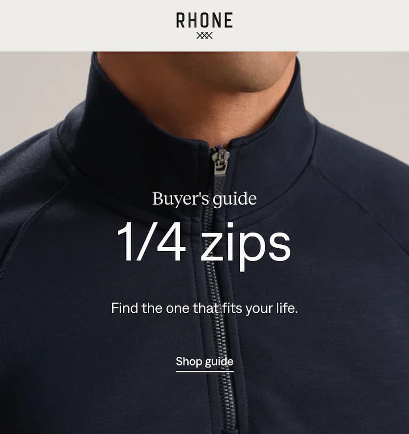 RHONE: Buyer's guide: 1/4 zips. Shop guide