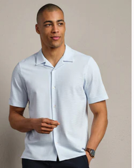 Commuter® Seersucker Camp Collar Shirt