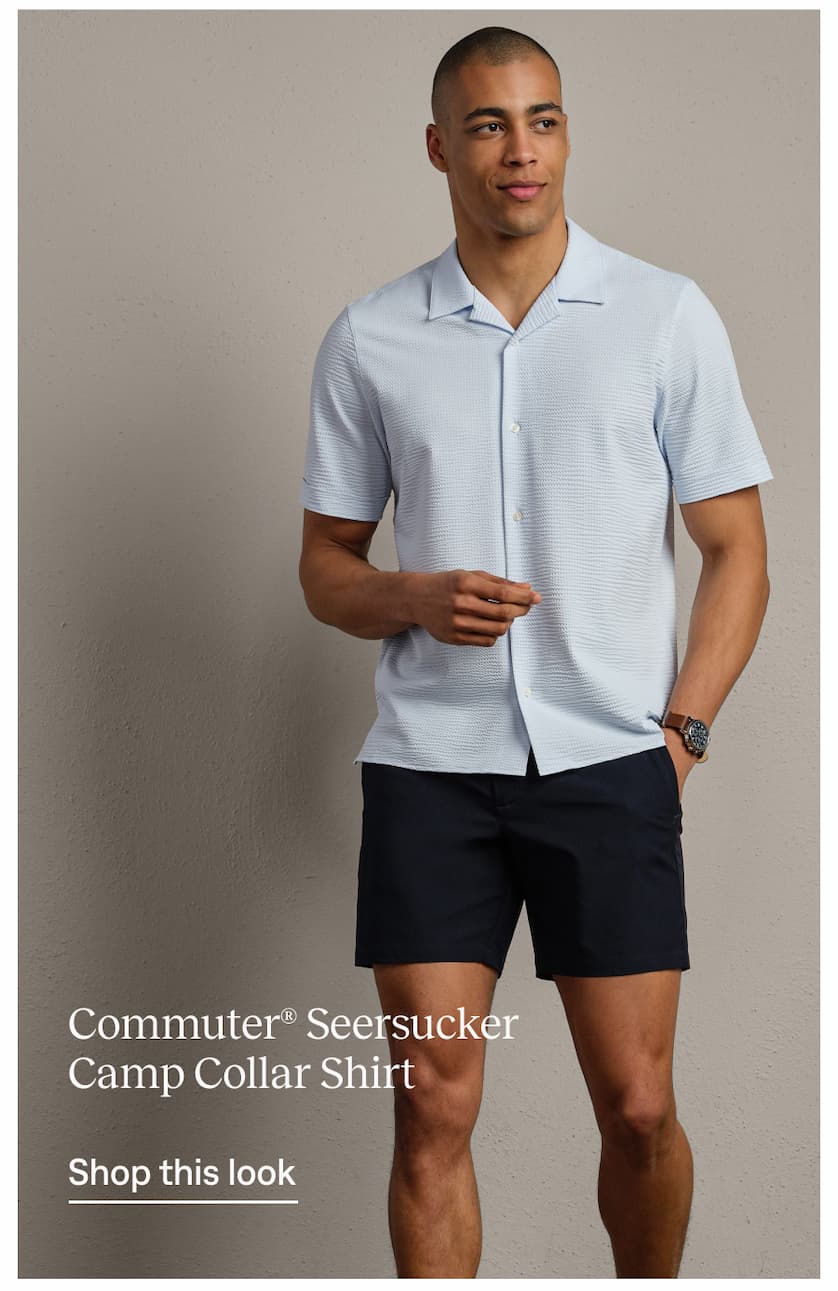 Commuter® Seersucker Camp Collar Shirt