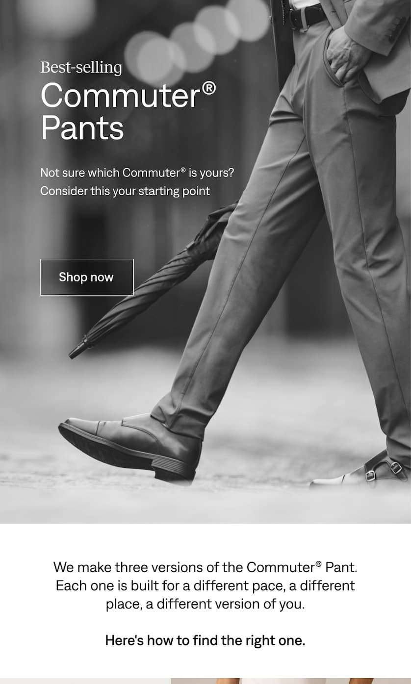 Best-selling Commuter® Pants. Shop now