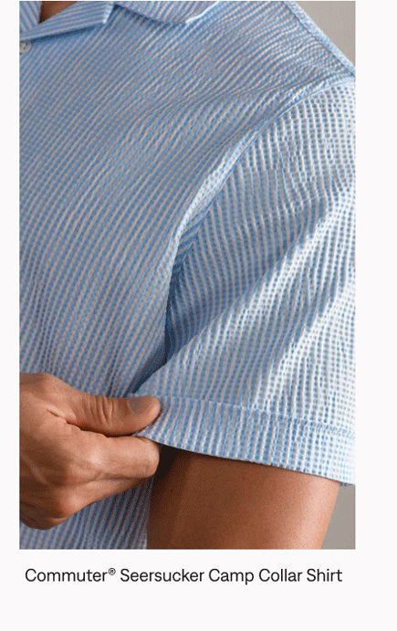 Commuter® Seersucker Camp Collar Shirt - Classic