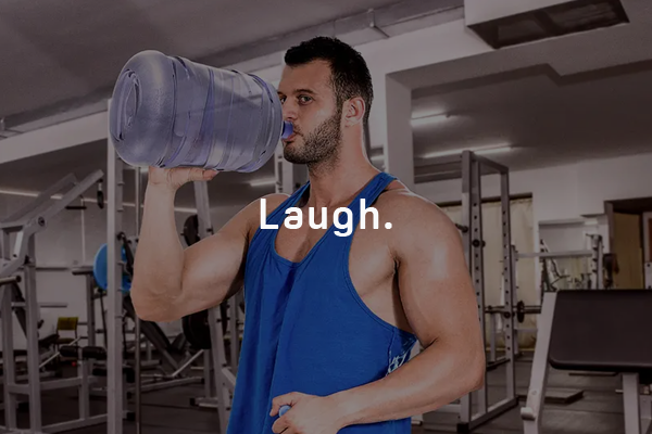 Beefy Gym Man Drinking From Gallon Water Jug Like Mythical Giant