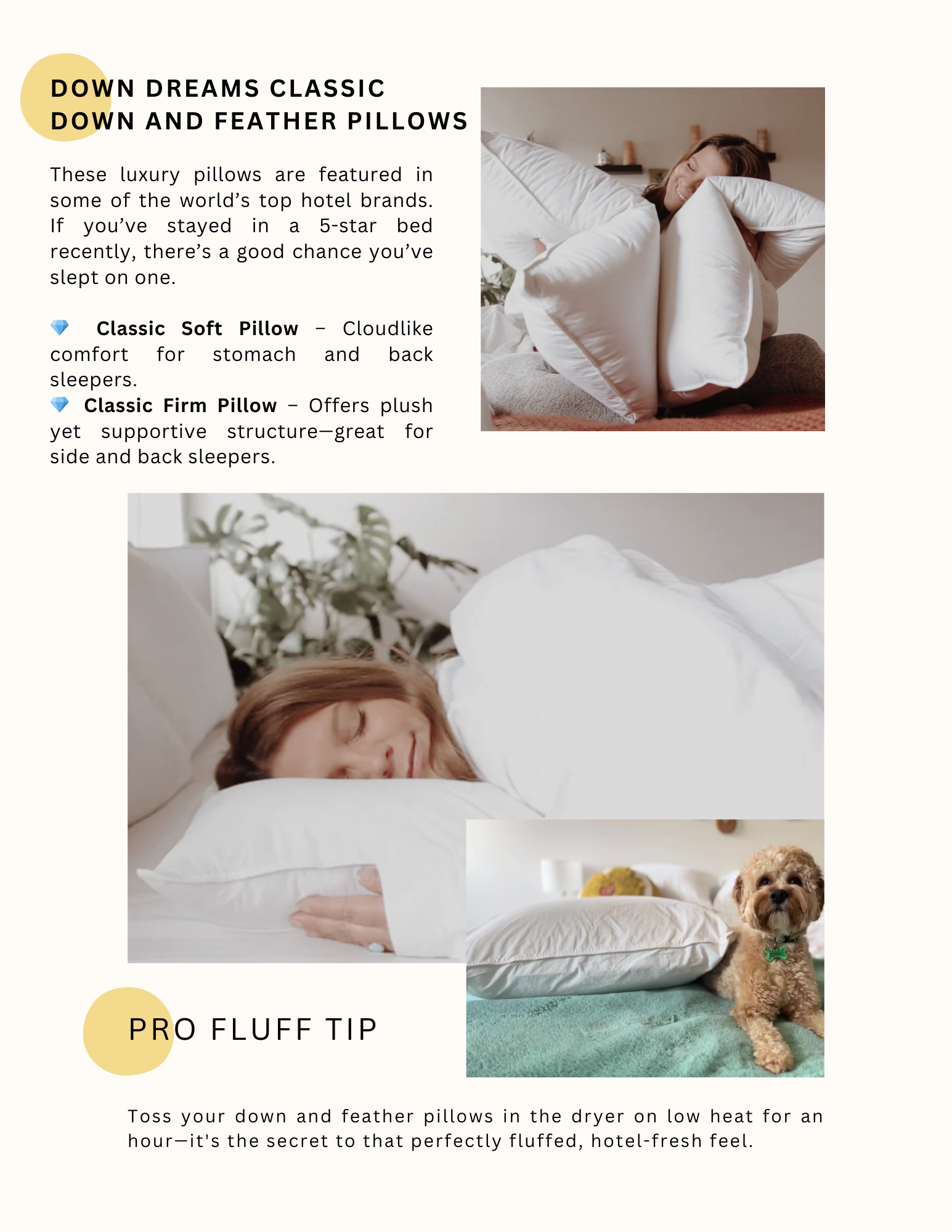 SHOP DOWN DREAMS PILLOWS