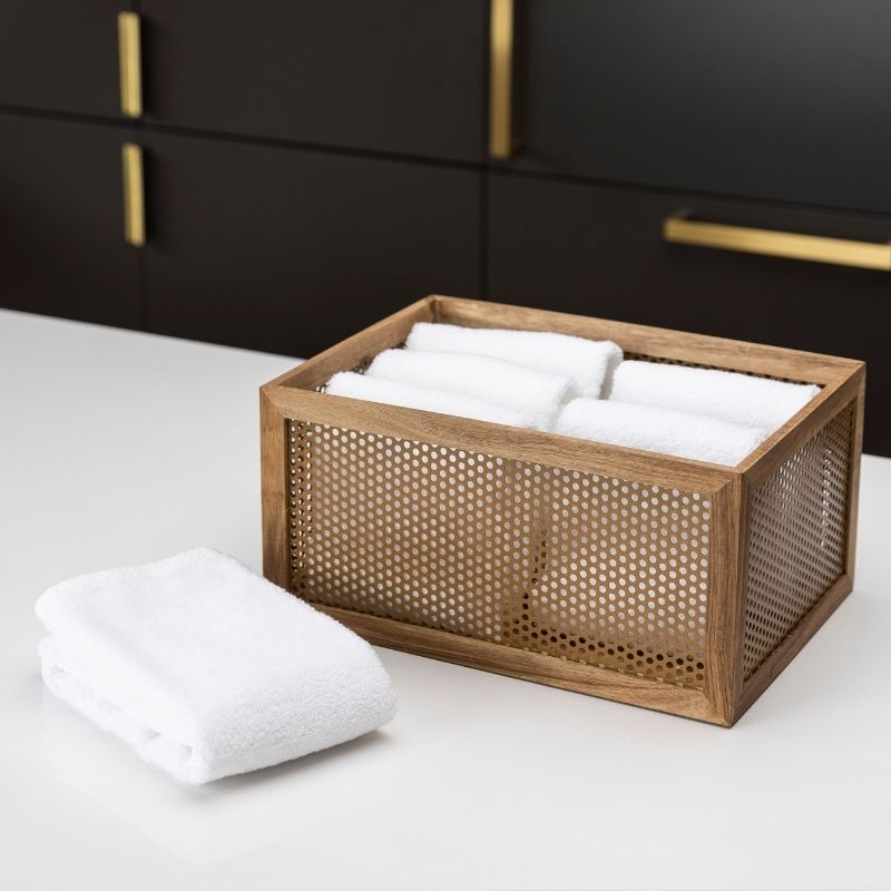 Perforated Acacia Basket