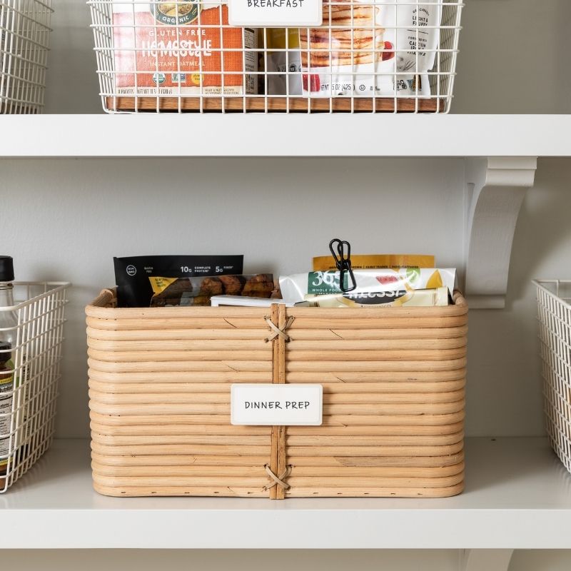 Reeded Rattan Bin
