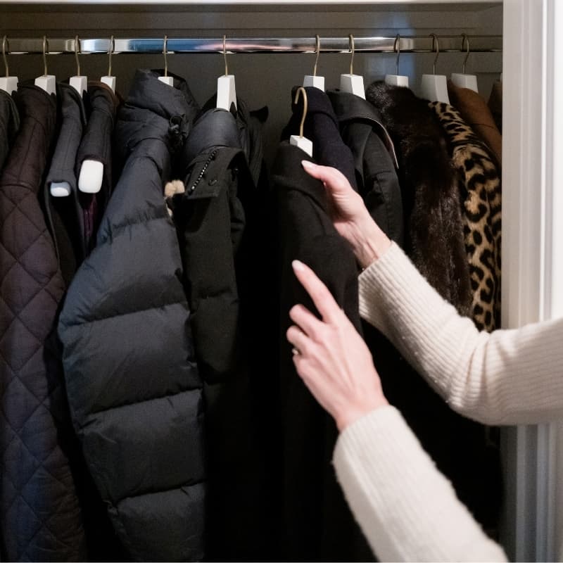 Coats on coat hangers