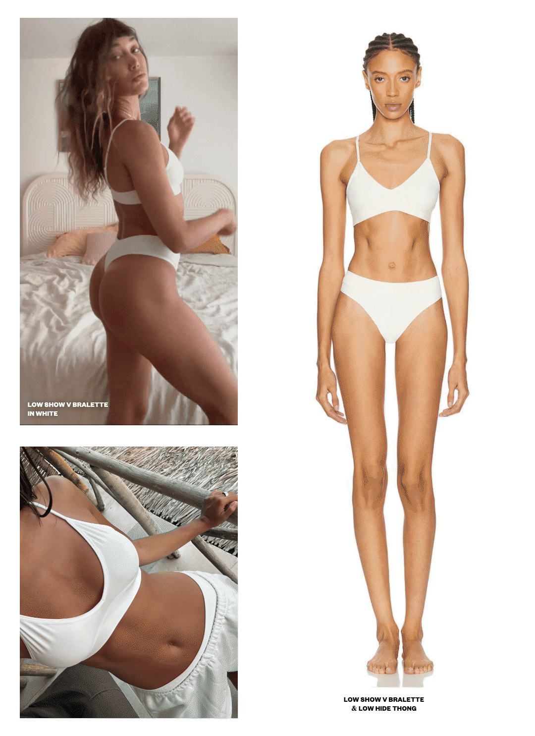 Low show v bralette & low hide thong