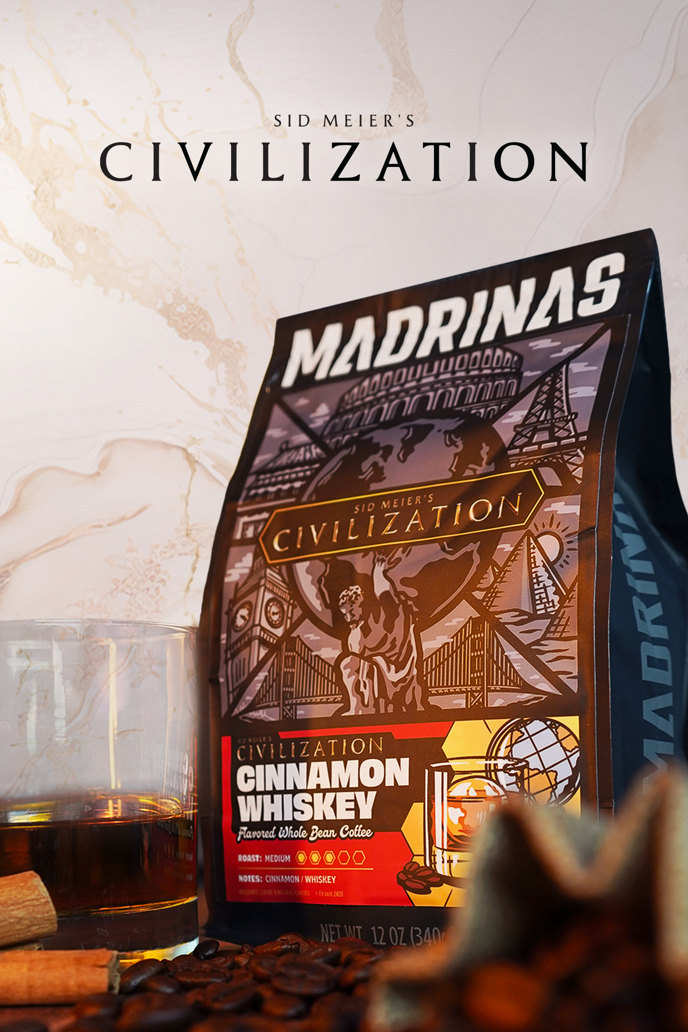 Madrinas x Civilization | Cinnamon Whiskey Flavored Whole Bean