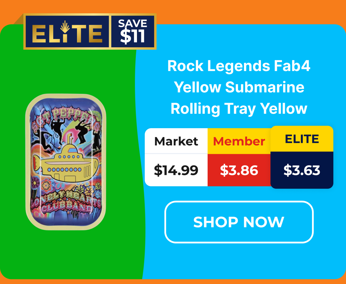Rock Legends Fab4 Yellow Submarine Rolling Tray Yellow