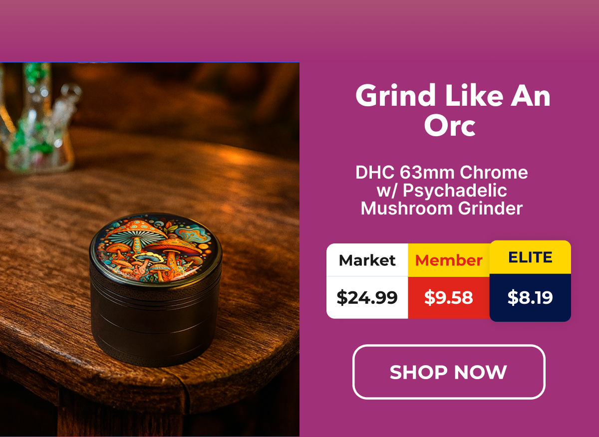 DHC 63mm Chrome w/ Psychadelic Mushroom Grinder