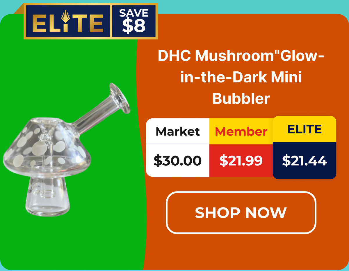 DHC Mushroom"Glow-in-the-Dark Mini Bubbler