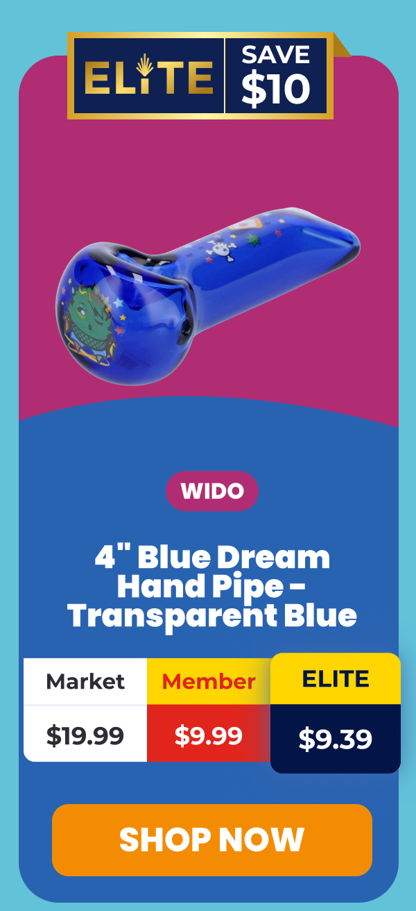4" Blue Dream Hand Pipe - Transparent Blue