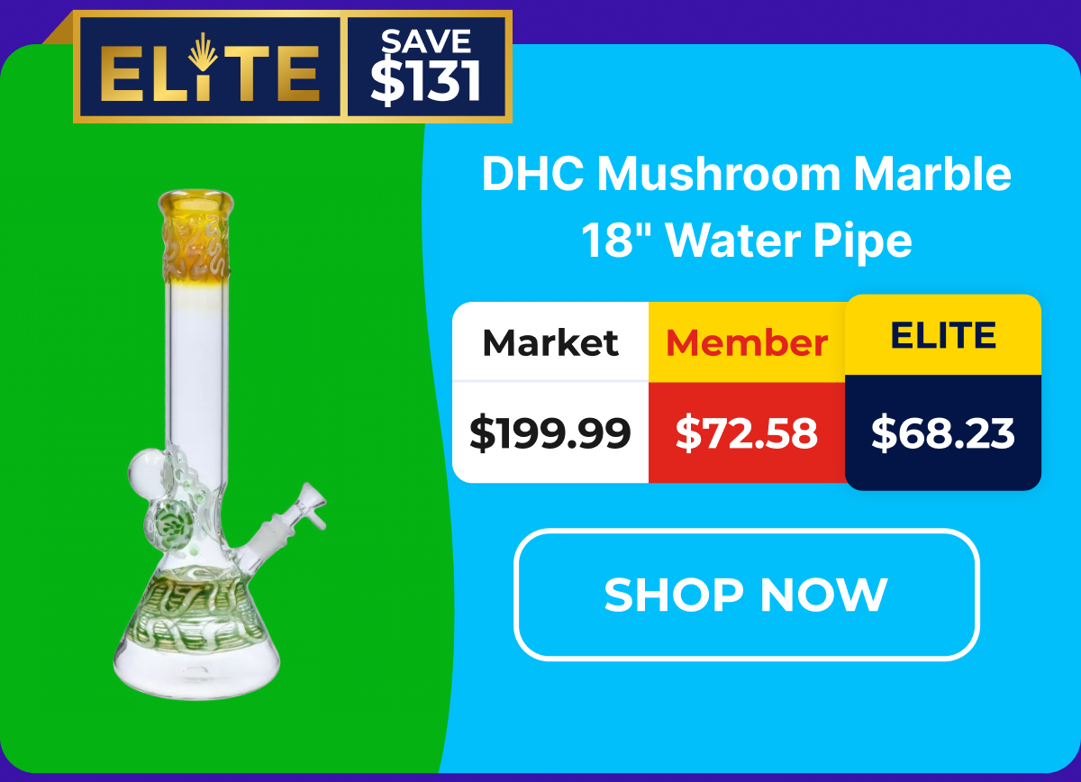 DHC Mushroom Marble 18" Water Pipe