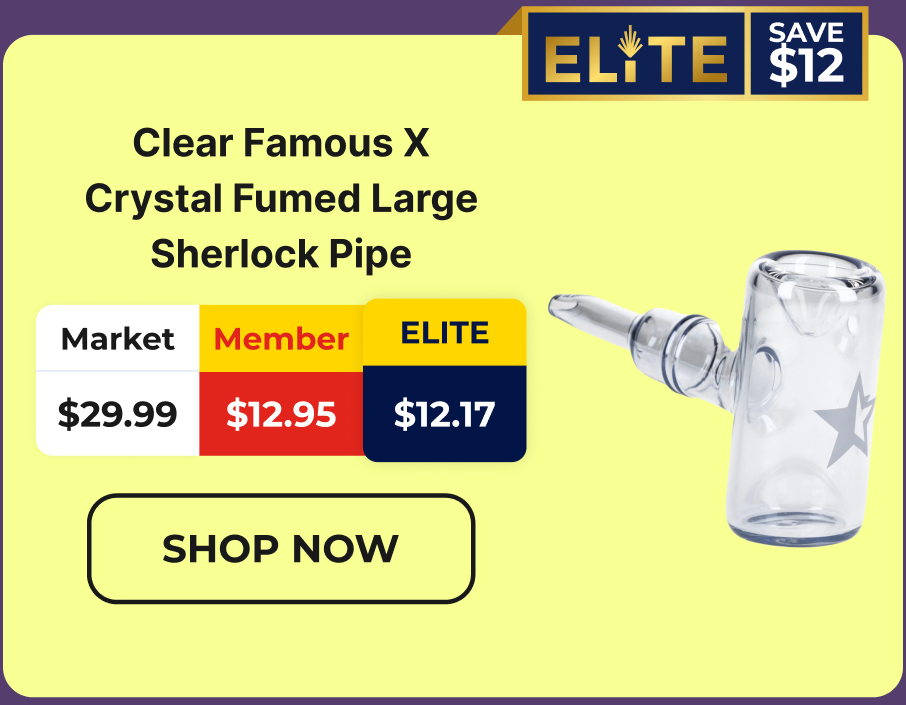Clear Famous X Crystal Fumed Large Sherlock Pipe