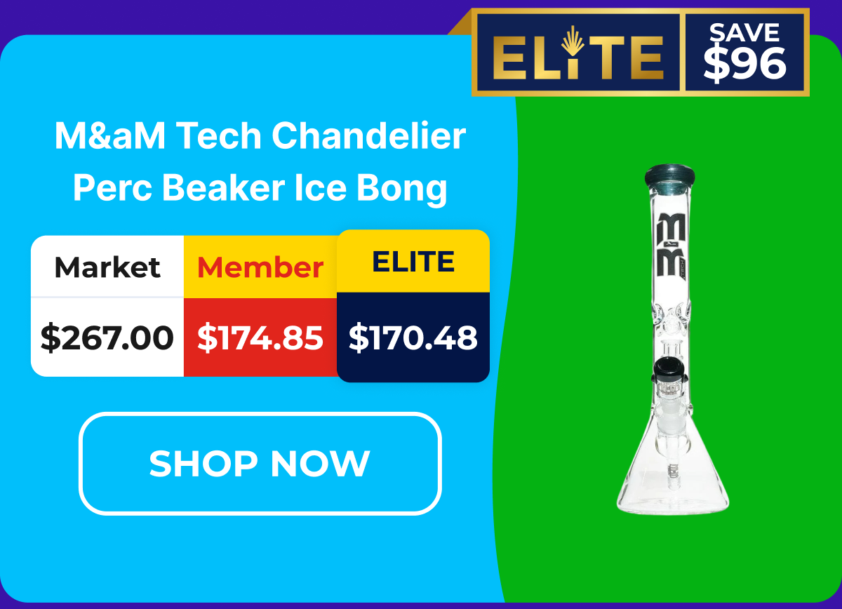 M&aM Tech Chandelier Perc Beaker Ice Bong