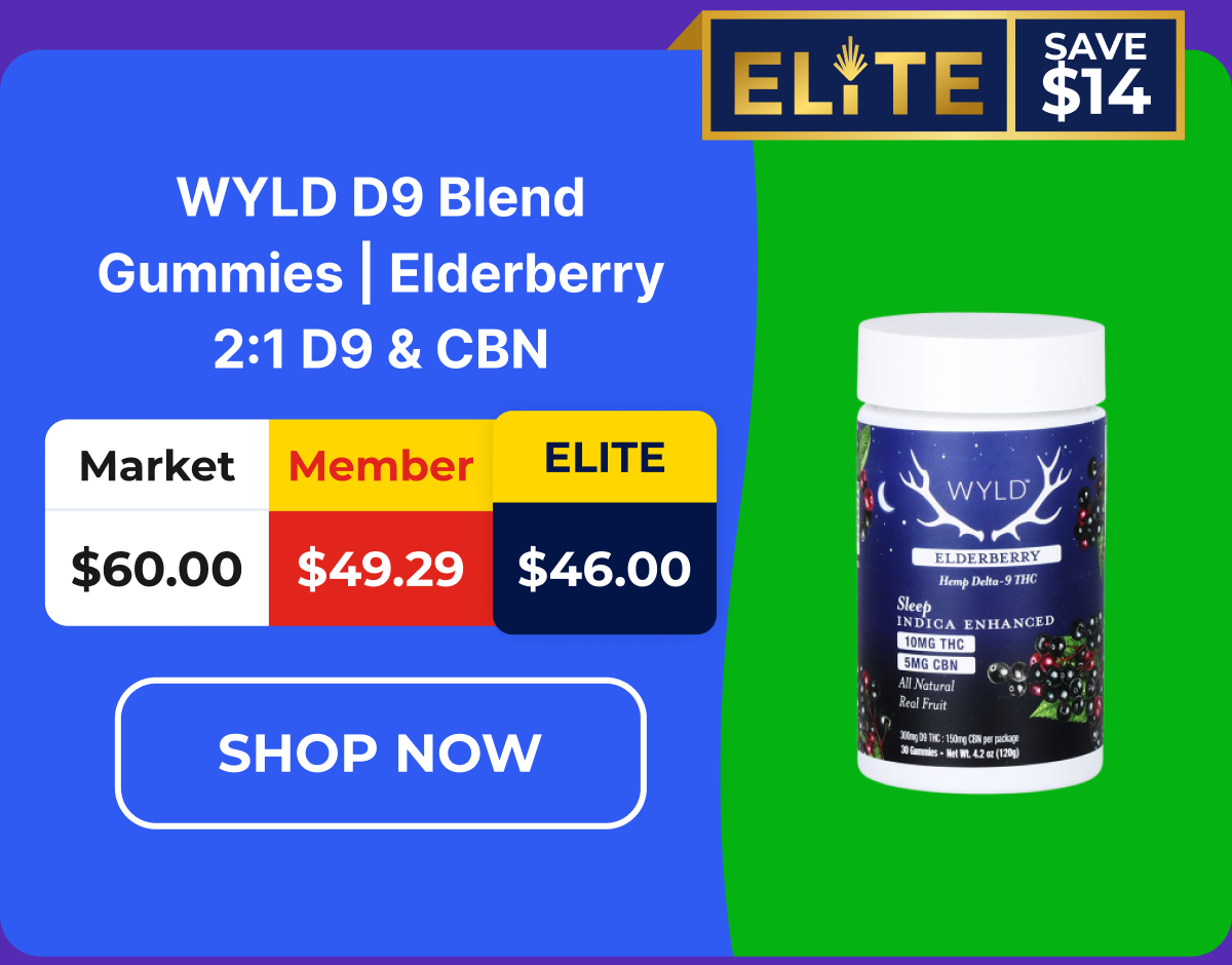 WYLD D9 Blend Gummies | Elderberry 2:1 D9 & CBN