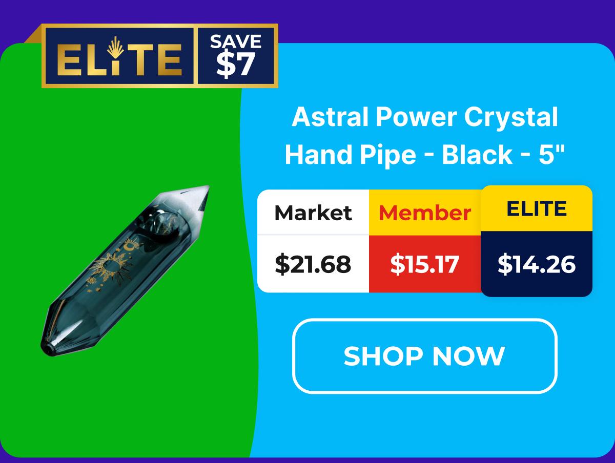 Astral Power Crystal Hand Pipe - Black - 5"