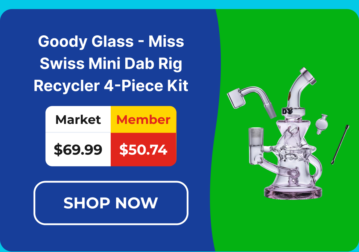 Goody Glass - Miss Swiss Mini Dab Rig Recycler 4-Piece Kit