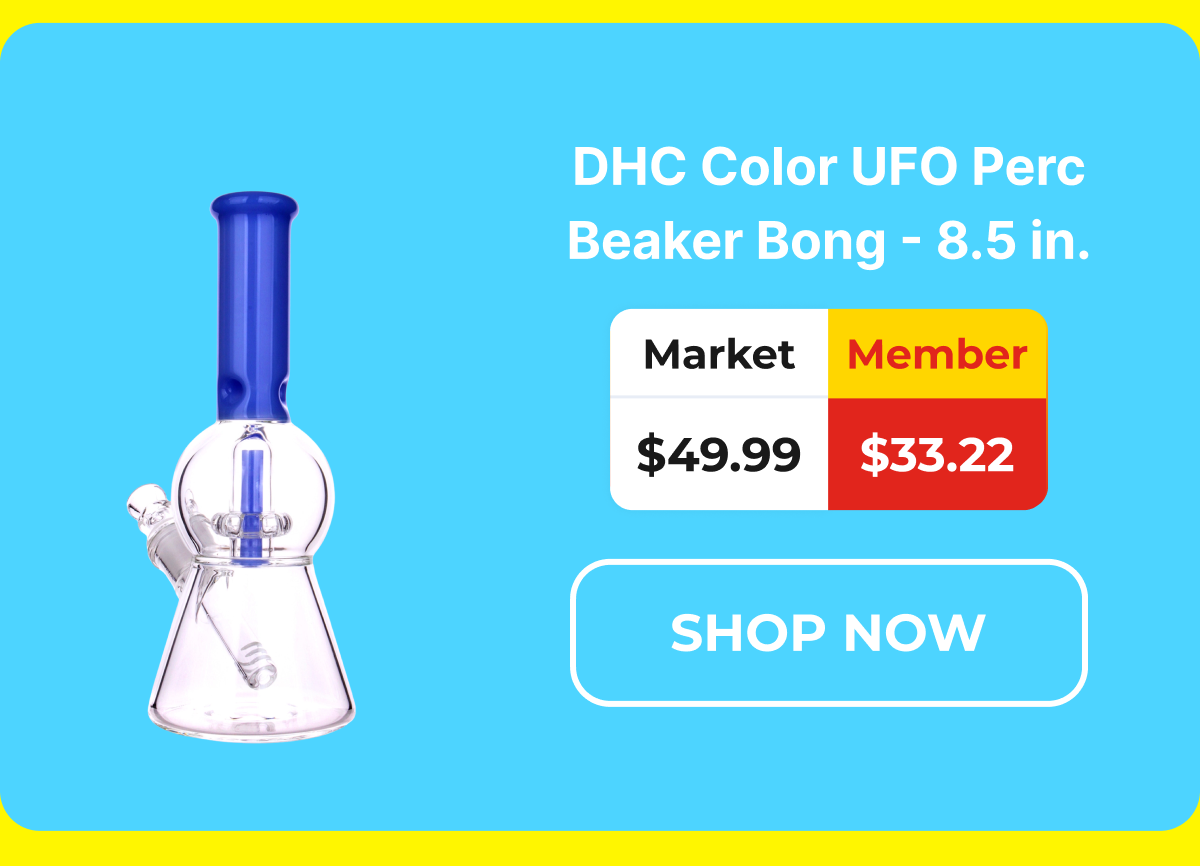 DHC Color UFO Perc Beaker Bong - 8.5 in.