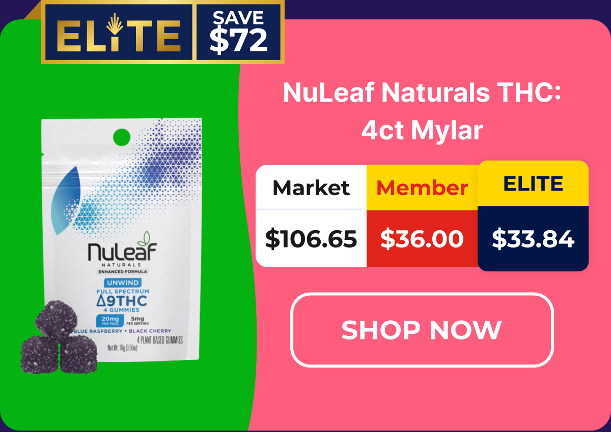 NuLeaf Naturals THC: 4ct Mylar