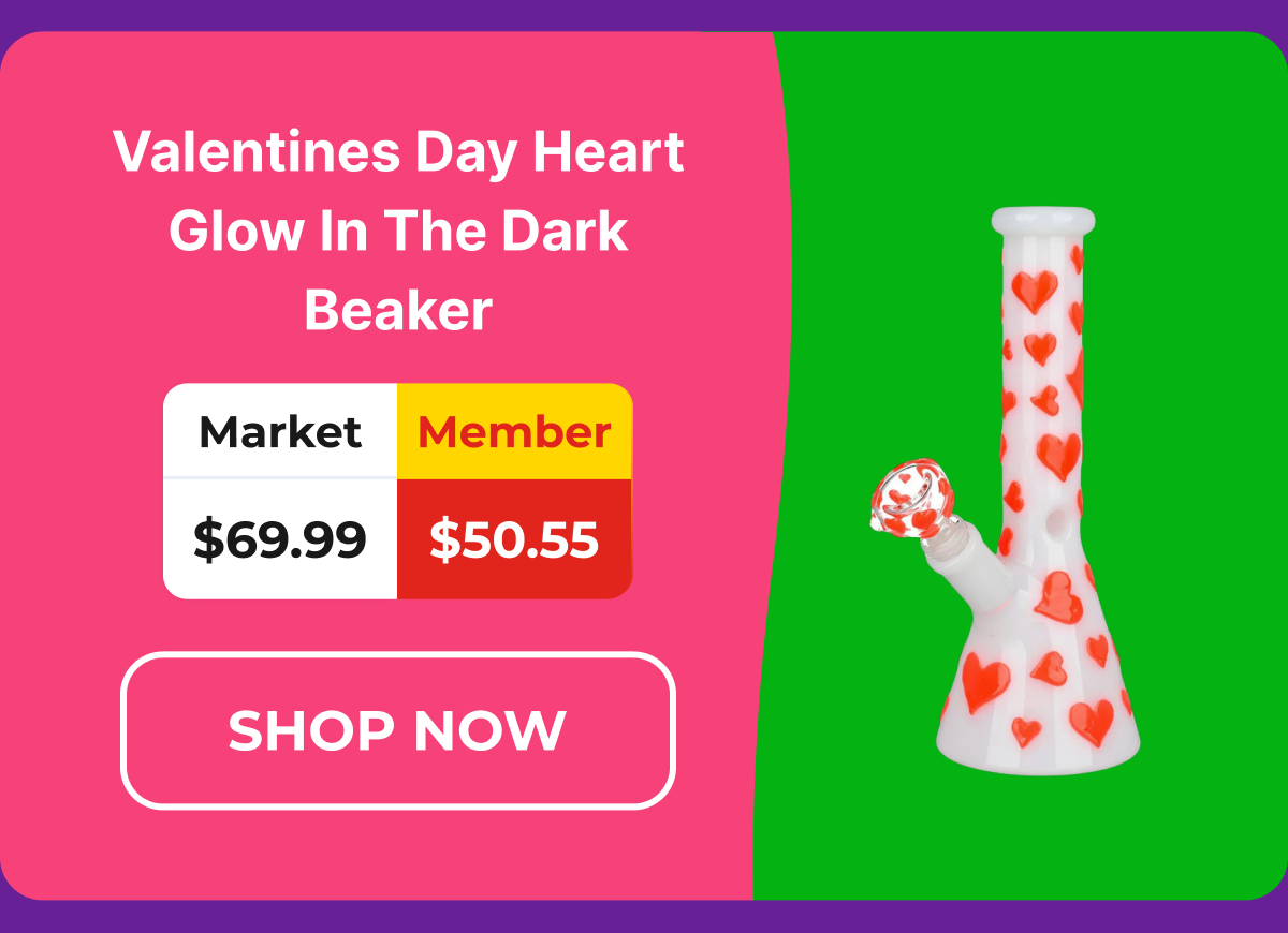 Valentines Day Heart Glow In The Dark Beaker