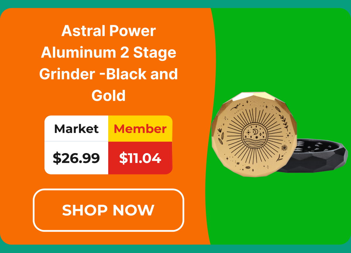 Astral Power Aluminum 2 Stage Grinder -Black and Gold