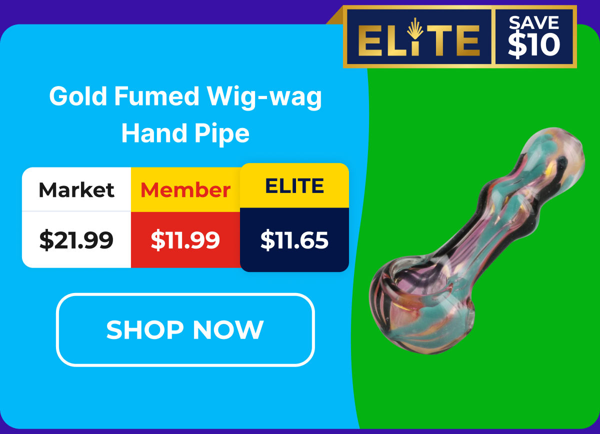 Gold Fumed Wig-wag Hand Pipe