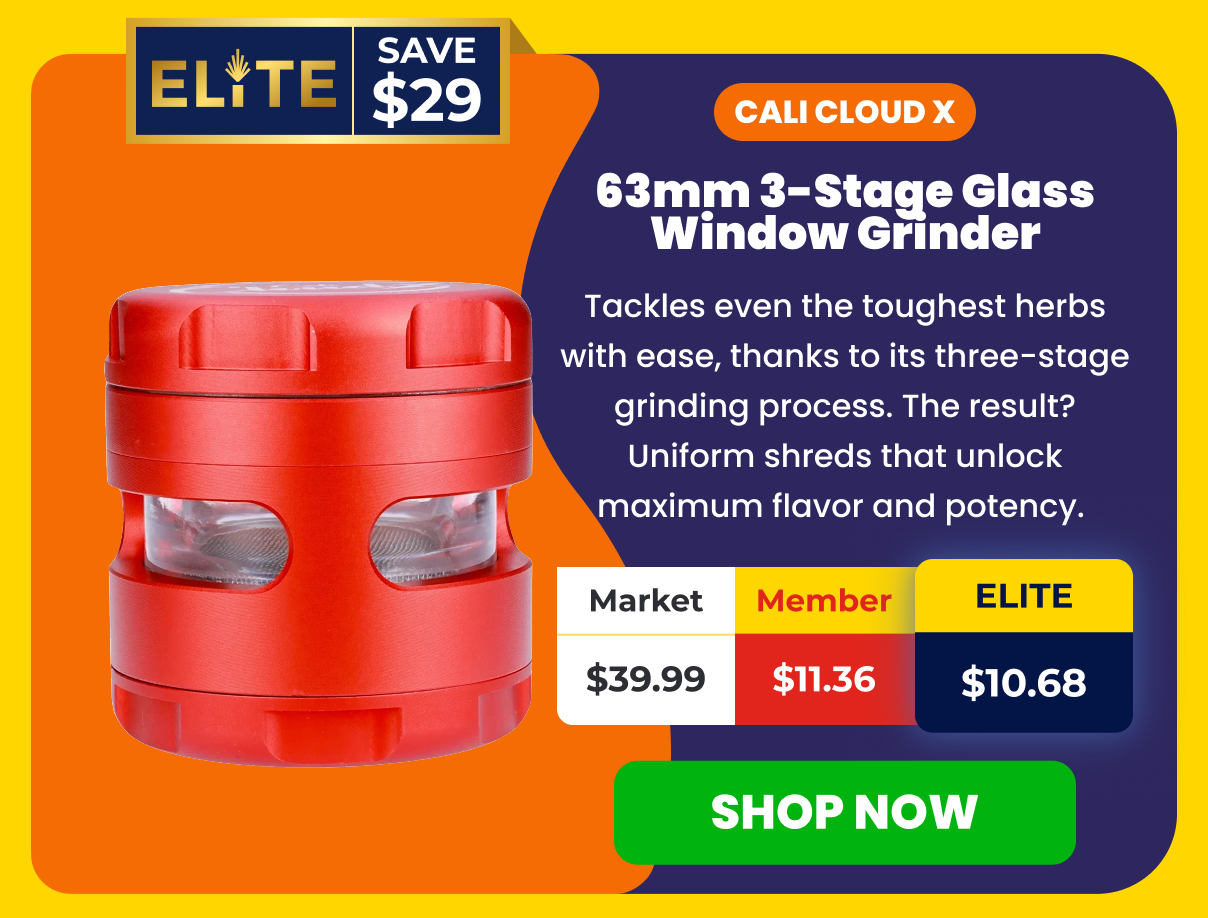 Cali Cloud X 63mm 3-Stage Glass Window Grinder