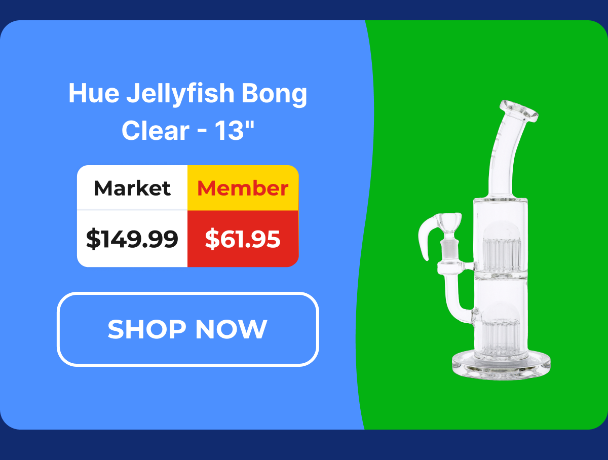 Hue Jellyfish Bong Clear - 13"
