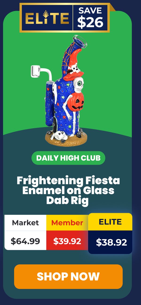 Frightening Fiesta Enamel on Glass Dab Rig
