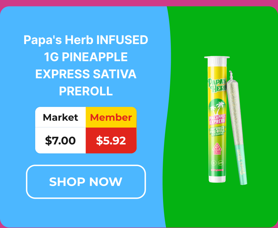 Papa's Herb INFUSED 1G PINEAPPLE EXPRESS SATIVA PREROLL