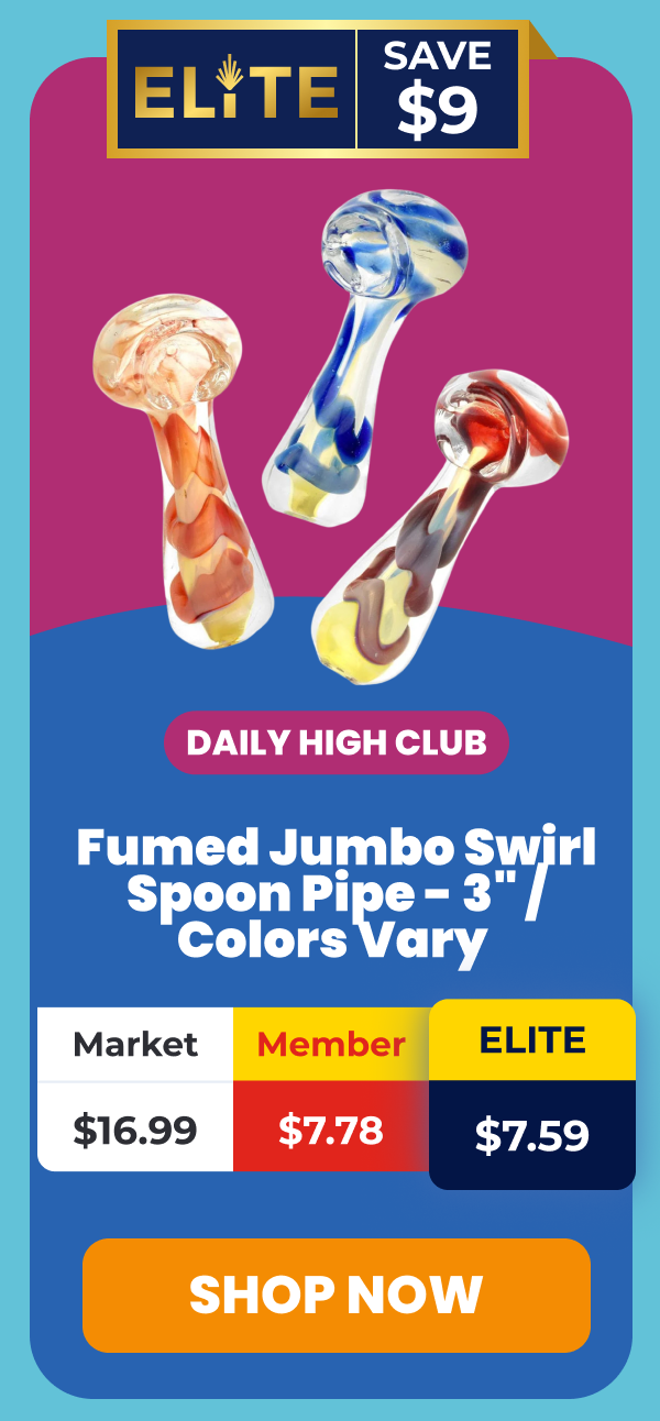 Fumed Jumbo Swirl Spoon Pipe - 3" / Colors Vary 