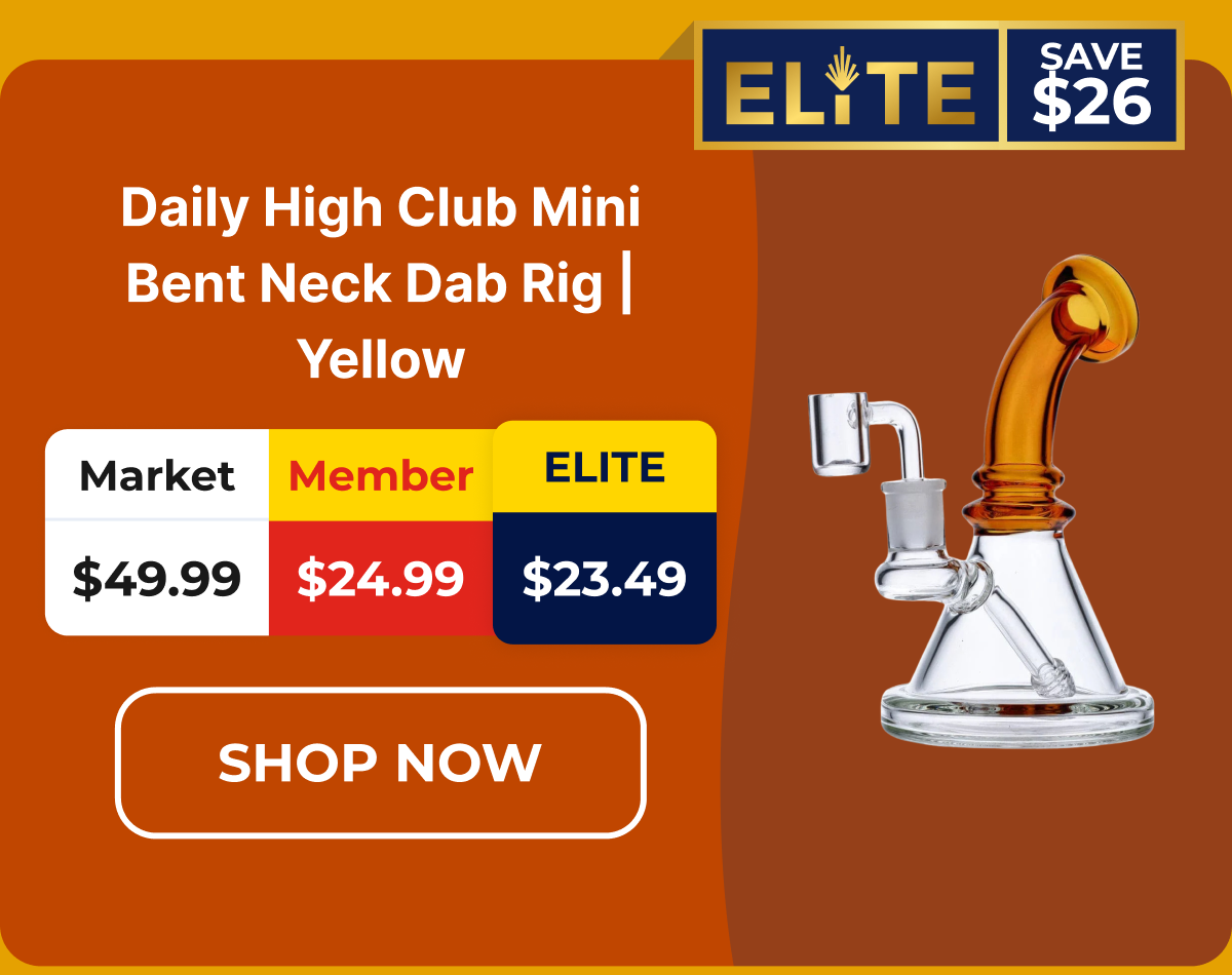 Daily High Club Mini Bent Neck Dab Rig | Yellow