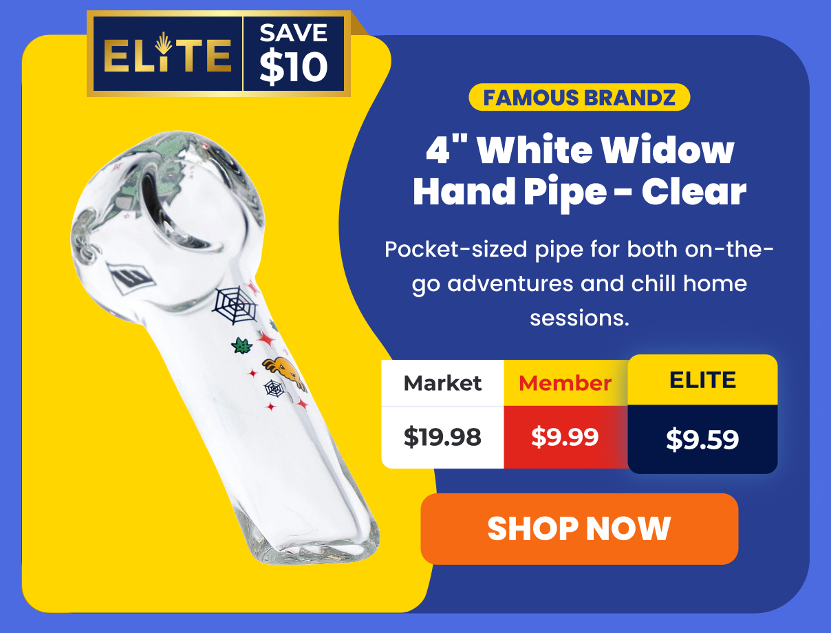 4" White Widow Hand Pipe - Clear