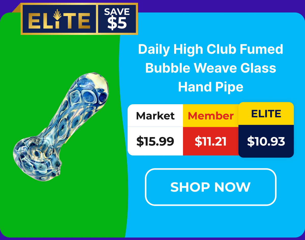 Daily High Club Fumed Bubble Weave Glass Hand Pipe