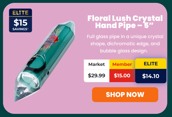 Floral Lush Crystal Hand Pipe - 5