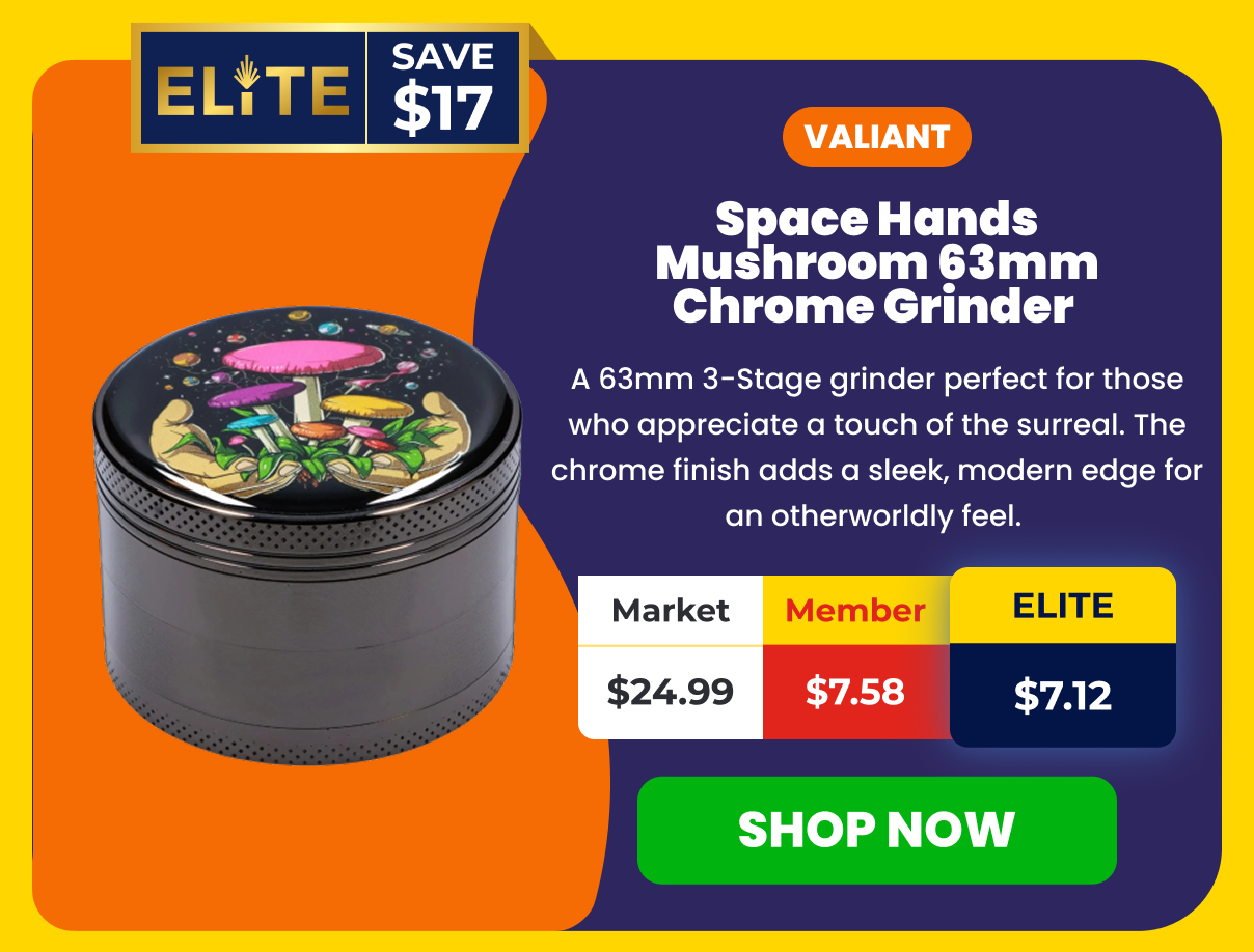 Space Hands Mushroom 63mm Chrome Grinder